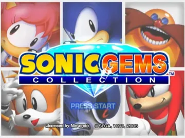 Sonic Gems Collection screen shot title